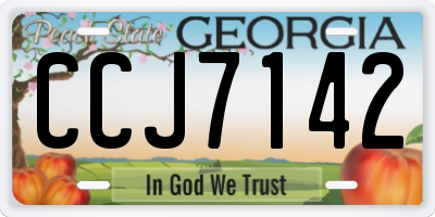GA license plate CCJ7142