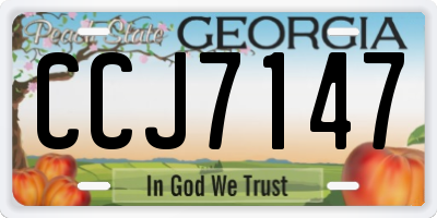 GA license plate CCJ7147