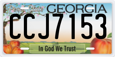 GA license plate CCJ7153
