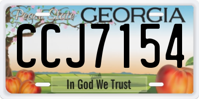 GA license plate CCJ7154