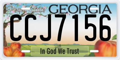 GA license plate CCJ7156