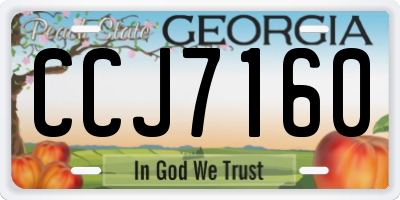 GA license plate CCJ7160