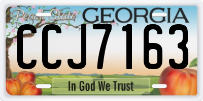 GA license plate CCJ7163