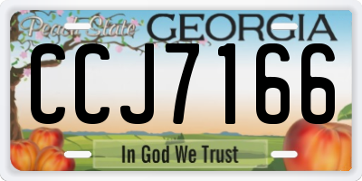 GA license plate CCJ7166