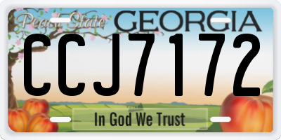 GA license plate CCJ7172