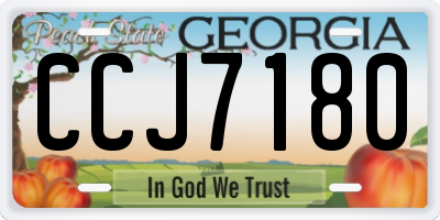 GA license plate CCJ7180