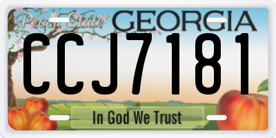 GA license plate CCJ7181