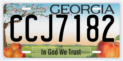 GA license plate CCJ7182