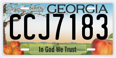 GA license plate CCJ7183