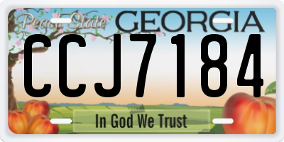 GA license plate CCJ7184