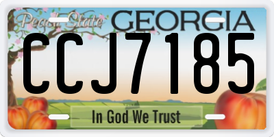 GA license plate CCJ7185