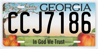 GA license plate CCJ7186