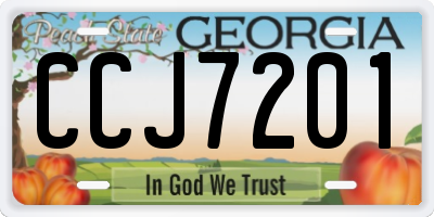 GA license plate CCJ7201