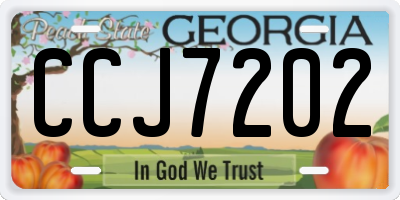 GA license plate CCJ7202