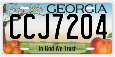 GA license plate CCJ7204