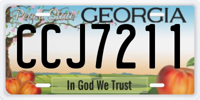 GA license plate CCJ7211