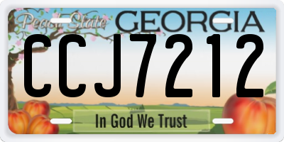 GA license plate CCJ7212