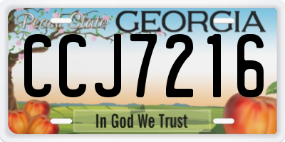 GA license plate CCJ7216
