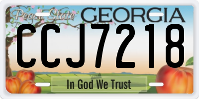 GA license plate CCJ7218