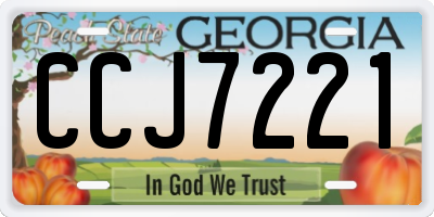 GA license plate CCJ7221