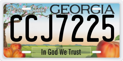 GA license plate CCJ7225
