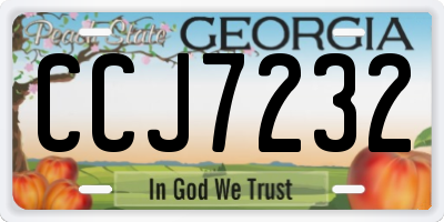 GA license plate CCJ7232