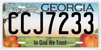GA license plate CCJ7233