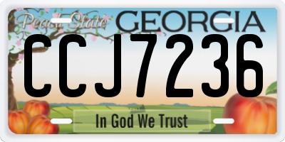 GA license plate CCJ7236
