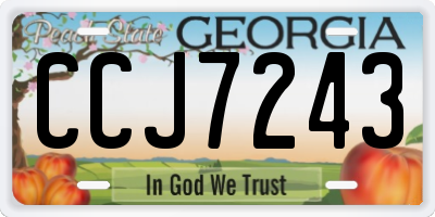 GA license plate CCJ7243