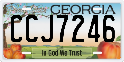 GA license plate CCJ7246