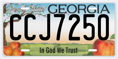 GA license plate CCJ7250