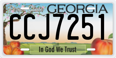 GA license plate CCJ7251