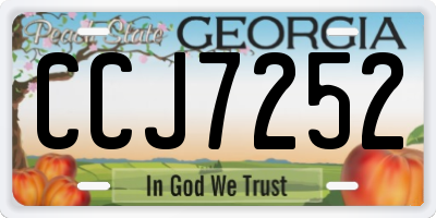 GA license plate CCJ7252