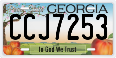 GA license plate CCJ7253