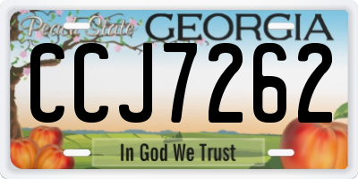 GA license plate CCJ7262