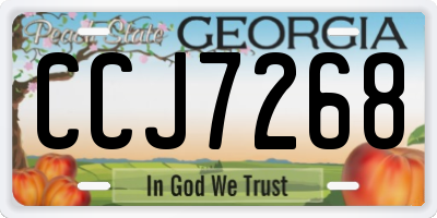 GA license plate CCJ7268
