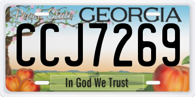 GA license plate CCJ7269