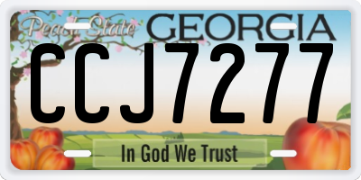 GA license plate CCJ7277