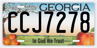 GA license plate CCJ7278