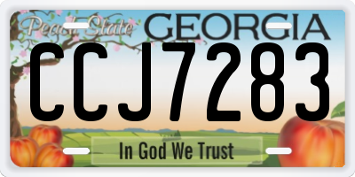 GA license plate CCJ7283
