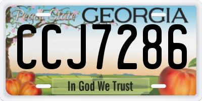 GA license plate CCJ7286