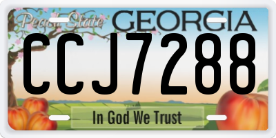 GA license plate CCJ7288