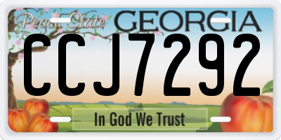GA license plate CCJ7292