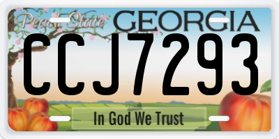 GA license plate CCJ7293