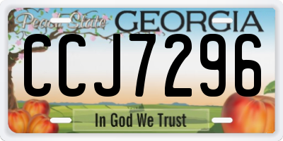 GA license plate CCJ7296