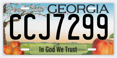 GA license plate CCJ7299