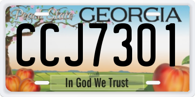 GA license plate CCJ7301