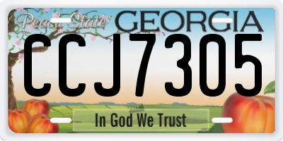 GA license plate CCJ7305