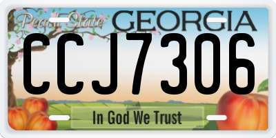 GA license plate CCJ7306