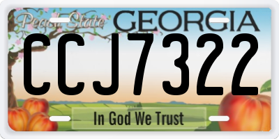 GA license plate CCJ7322